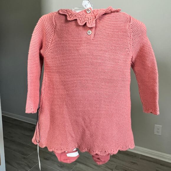 NWT Rachel Zoe Baby Dusty Rose 4 piece Cable Knit Sweater Dress Set 3 - 6 months - Picture 5 of 8